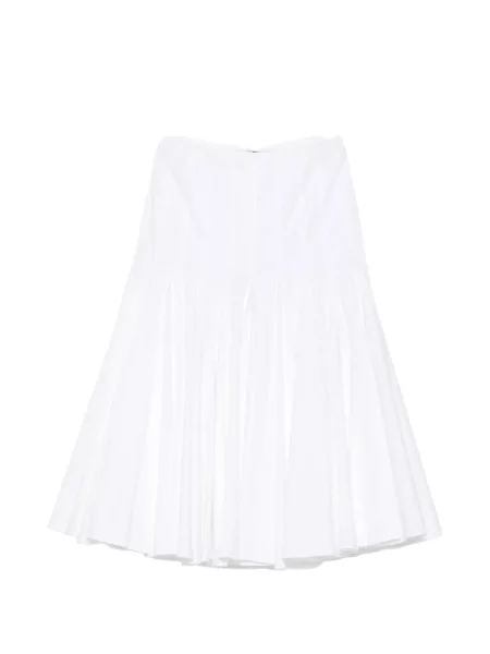 Fustă midi Jacquemus în linie A alb