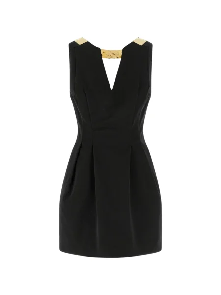 Mała sukienka mini Elisabetta Franchi z dekoltem w serek garniturowa czarna