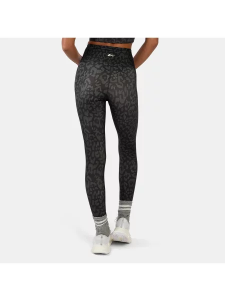 Reebok ID Train Wysokie Legginsy z nadrukiemunisex Black/Grey 6 Size: czarne