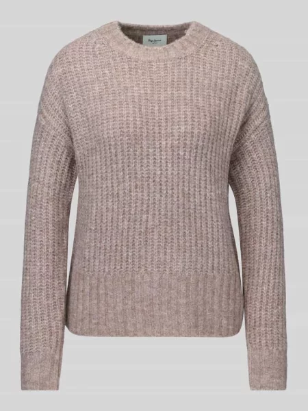 Sweter o kroju regular fit z dodatkiem wełny model ASHLEY CREW' Pepe Jeans beżowy