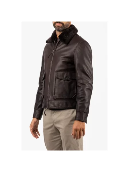 Kurtka skórzana The Jack Leathers brązowa