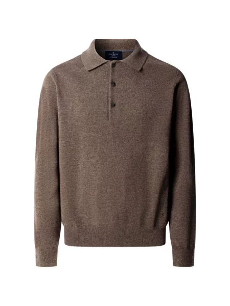 Tricou polo Hackett London tricotate maro