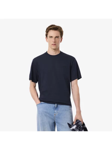 Lacoste T-Shirt Z Haftowanym Symbolem niebieski