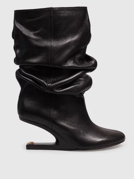 Шкіряні ботильйони з монограмою PB Balmain чорні