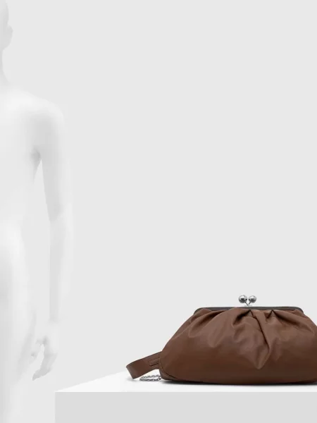 Weekend Max Mara Кожена чанта кафяво