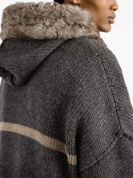 Prugasta majica s kapuljačom Dolce & Gabbana siva