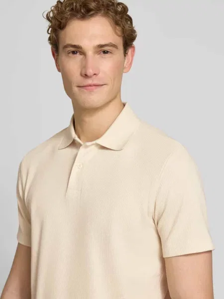 Koszulka polo o kroju regular fit z mieszanki bawełny model BLAZE' Selected Homme beżowa