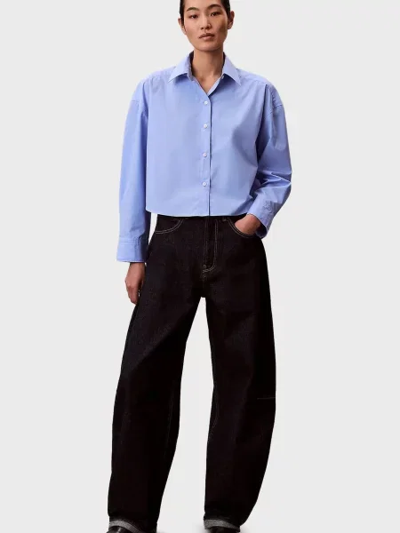 Рубашка Calvin Klein из поплина голубая