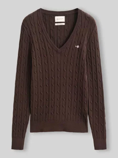 Sweter o kroju regular fit z mieszanki bawełny z wyhaftowanym logo Gant