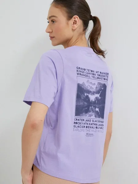 Columbia t-shirt North Cascades fioletowa