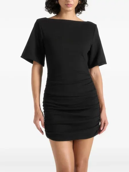 Rochie tip cămașă Manière De Voir cu volane negru