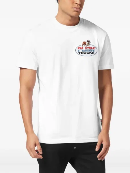 Tricou Philipp Plein cu imagine alb