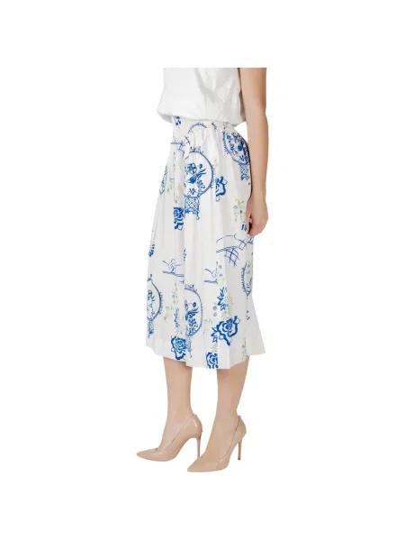 Fustă midi Ichi până la genunchi albastru