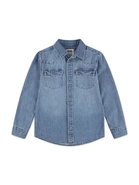 Levi's cămașă pentru copii din denim NEW BARSTOW WESTERN SHIRT albastru