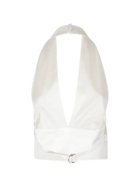 Opásaný top The Andamane s výstřihem halter bílý