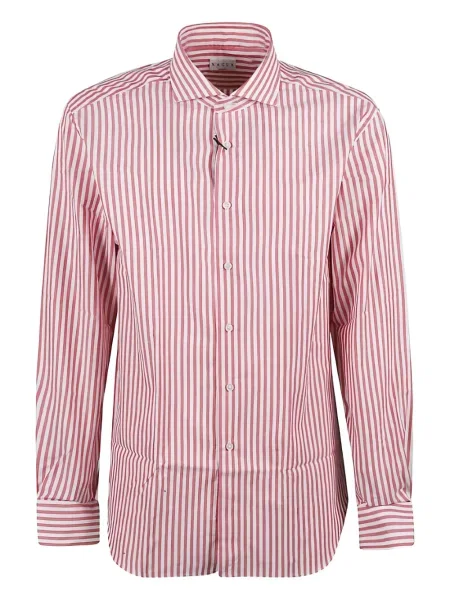 Pruhovaná dlouhá košile Xacus červená