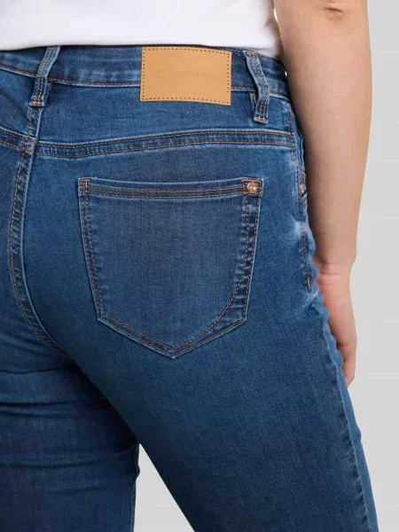 Jeansy capri o kroju slim fit w 5 kieszeni Tom Tailor niebieskie