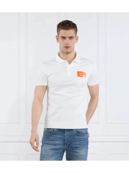CALVIN KLEIN JEANS Tenisz póló COLORED ADDRESS BOX fehér