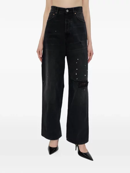 Blugi Vetements zdrențuiți negru