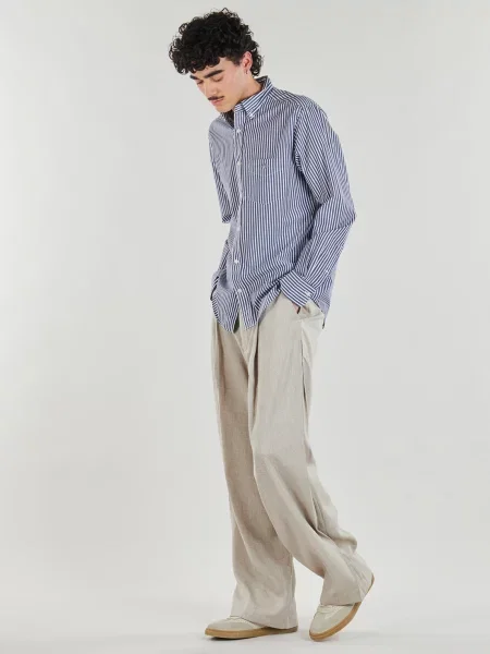 Pruhované klasické poplínové pruhované košile Gant modré