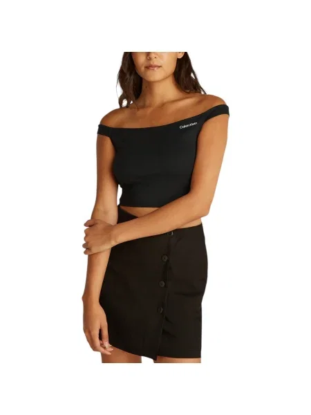 Cropp top Calvin Klein Jeans negru