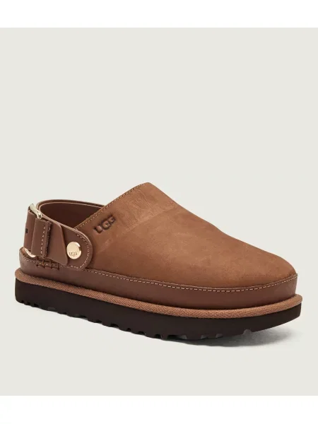 Papuci tip mules Ugg din piele maro