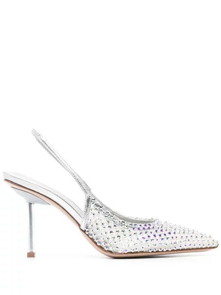 Pantofi cu toc Le Silla de cristal argintiu