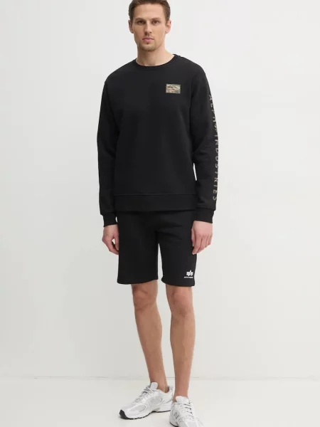 Pánske šortky Alpha Industries Basic Small Logo II black čierna