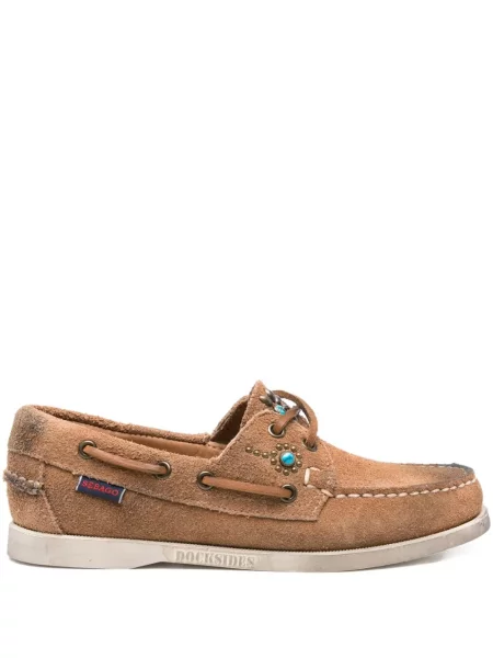 Pantofi loafer Sebago din piele de căprioară maro