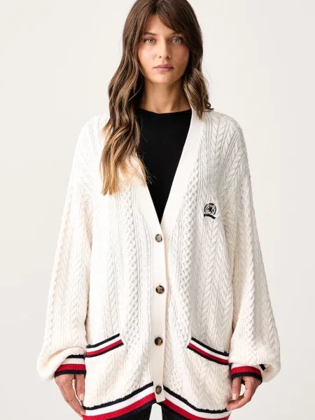 Tommy Jeans ζακέτα γυναικεία μπεζ