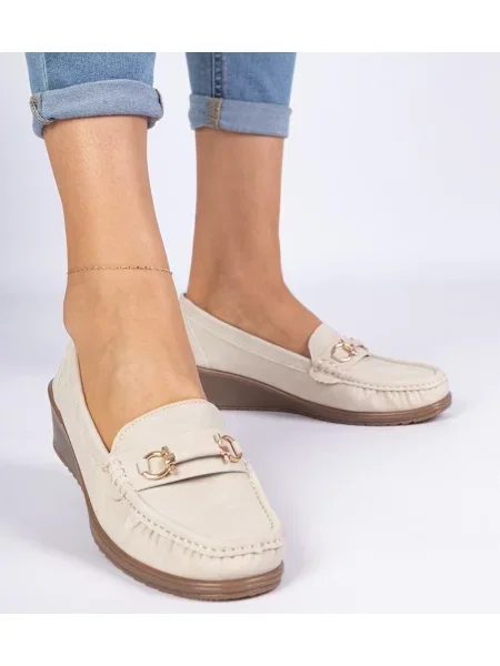 Pantofi loafer D/ceo cu pană bej
