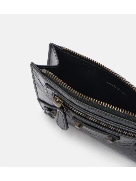 Kožená peňaženka Balenciaga čierna