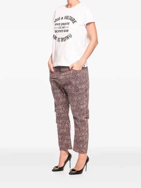 Blugi One Teaspoon cu imagine cu model leopard violet
