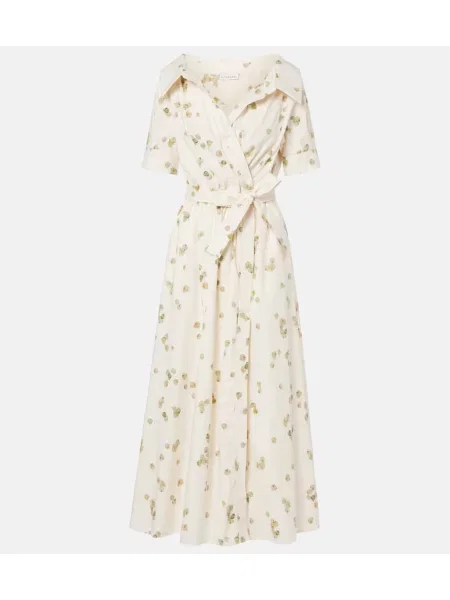 Rochie Altuzarra cu model floral de costum alb