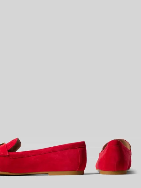 Loafersy z naturalnej skóry bydlęcej Lauren Ralph Lauren czerwone