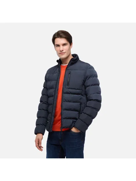 Яке Geox със змийски принт ватирана синьо