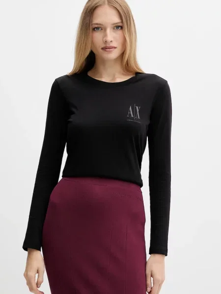 Majica dugih rukava Armani Exchange crna