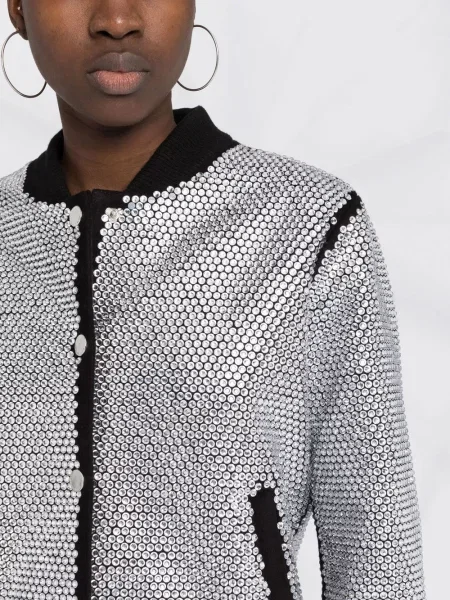 Kurtka bomber Philipp Plein z kryształkami czarny
