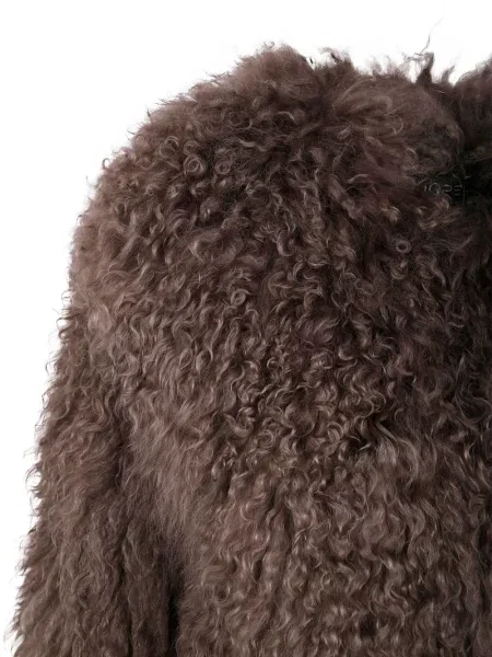 Kurtka z futerkiem Drhope z futerkiem brązowa