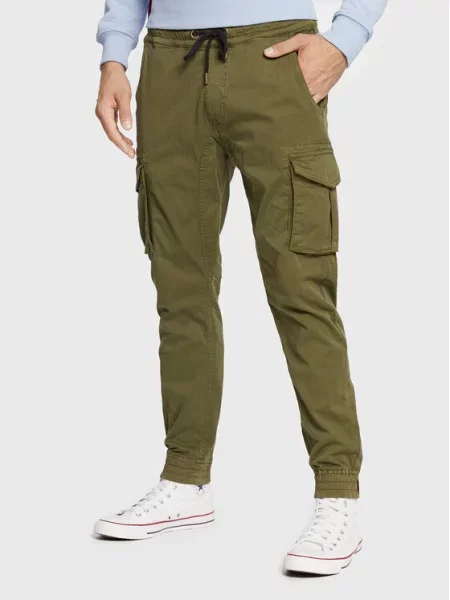 Kalhoty Alpha Industries Cotton Twill Jogger Dark Olive L olivový