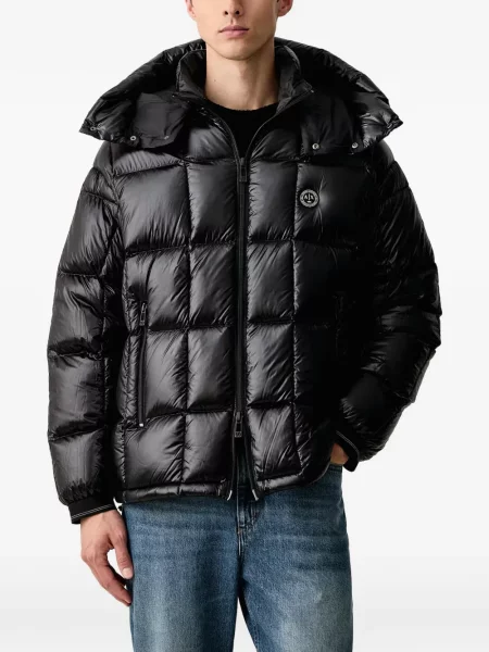 Geacă Armani Exchange cu glugă negru
