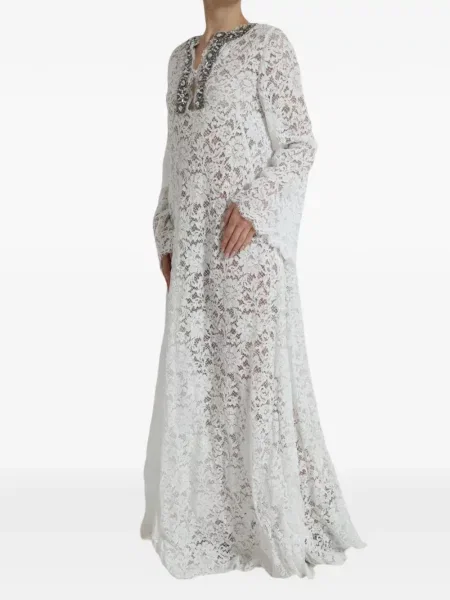 Rochie maxi Dolce & Gabbana din dantelă alb