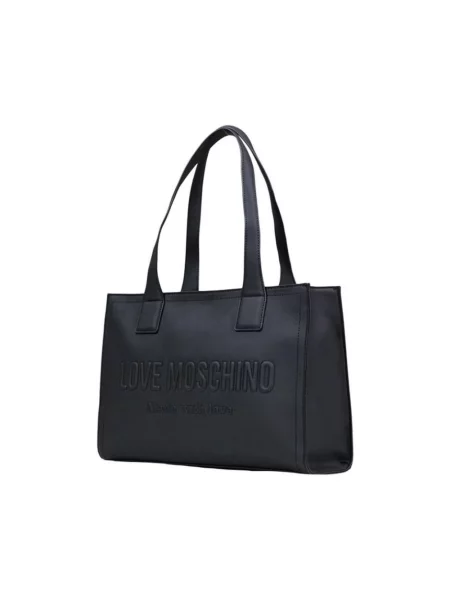 Lniana torebka Love Moschino czarna