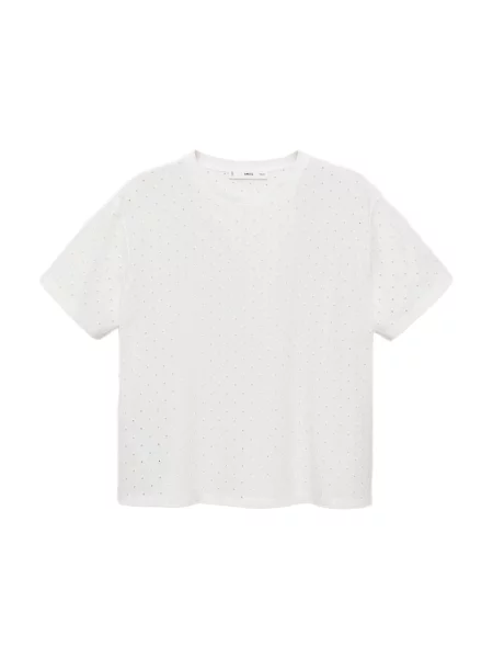 MANGO Tricou JAZMIN' alb