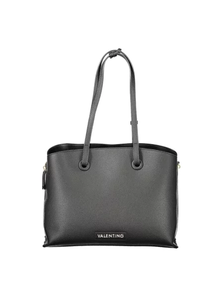 Lniana torebka Valentino Bags czarna