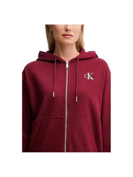 Calvin Klein Jeans Mikina Monologo Bordová biela