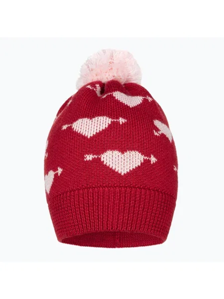 Детска зимна шапка KID STORY Merino sweet heart червено