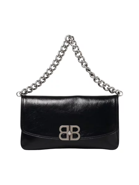 Lniany portfel Balenciaga czarny