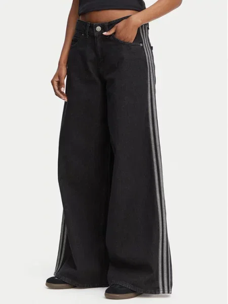 Adidas Blugi Firebird Adilenium Wide Leg negru