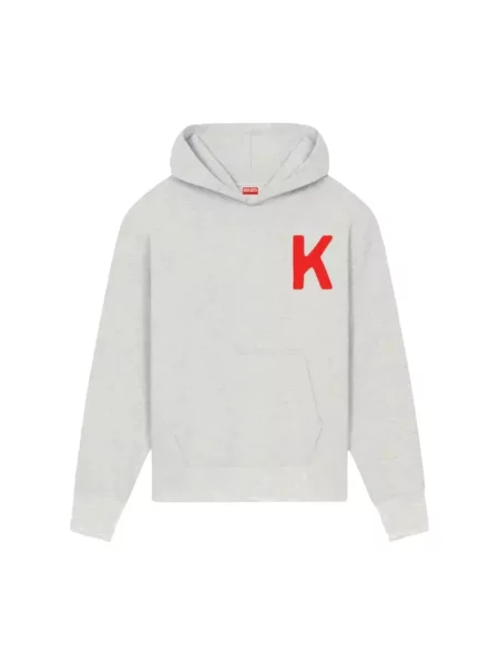 Bluza z kapturem Kenzo w tygrysie prążki szara